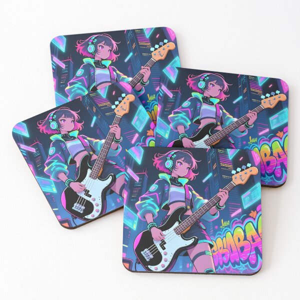 Item preview, CyberGirl Bass Player designed and sold by Melody-Merch.