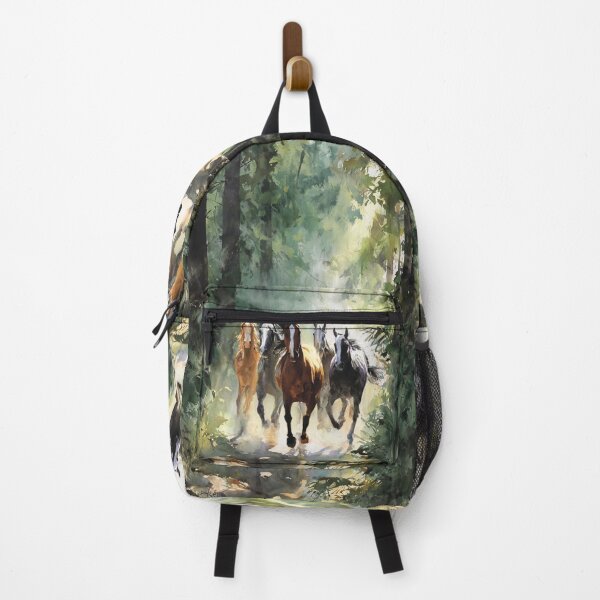 Item preview, A group of wild mustangs galloping through a sun-dappled forest Horses in Motion designed and sold by CDC40.