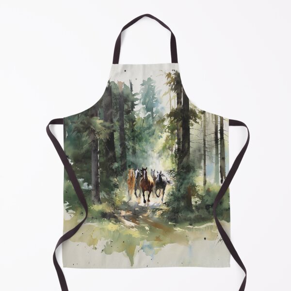 Item preview, A group of wild mustangs galloping through a sun-dappled forest Horses in Motion designed and sold by CDC40.