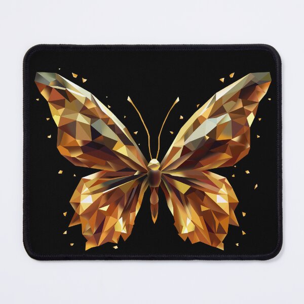 Item preview, Golden Low Poly Butterfly — 3D Elegant Transparent Design designed and sold by InFrameVision.