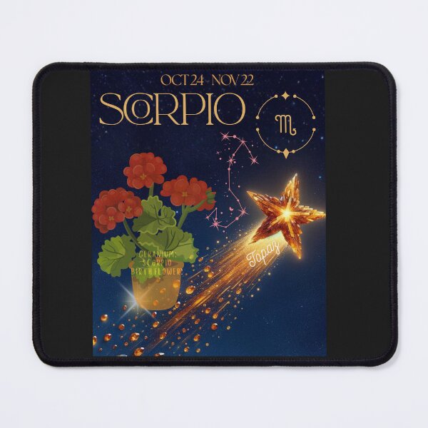 Item preview, Scorpio Astrology TShirt Zodiac Sign Tee with Flower, Birthstone & Constellation designed and sold by Estelle Printworks.