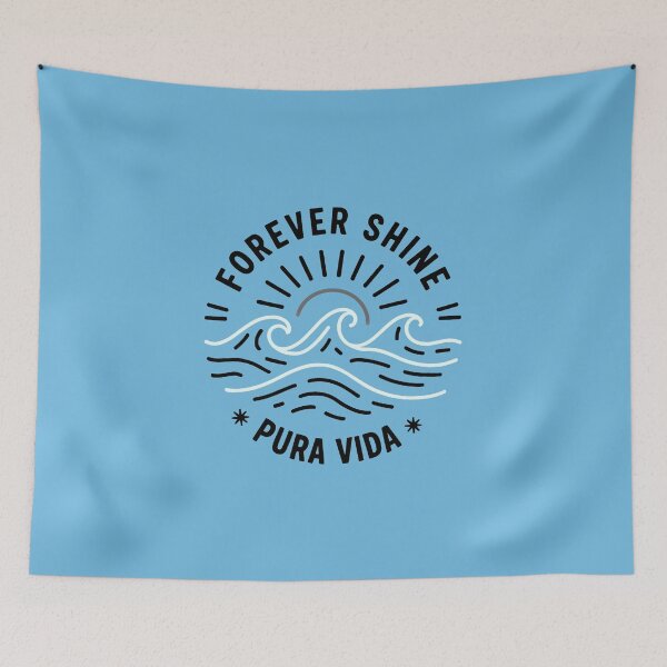 Item preview, FOREVER SHINE - PURA VIDA  - Line Art Sketch - tri-color black grey white designed and sold by Big Bang Canvas.