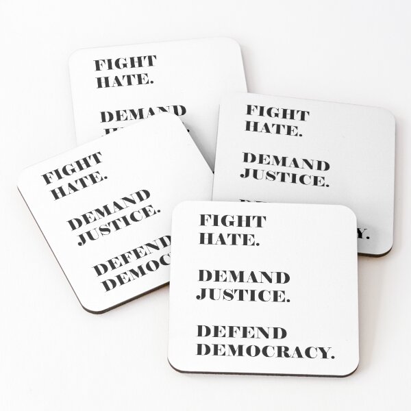 Item preview, Fight Hate. Demand Justice. Defend Democracy. Defend Love. designed and sold by EMWorks-Ink.
