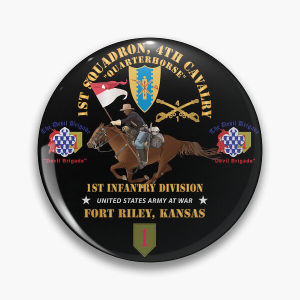 Item preview, Army - 1st Squadron, 4th Cavalry - 1st Inf Div - Devil Bde - Ft Riley, KS w Rider - V1 X 300 designed and sold by Military Insignia Products.