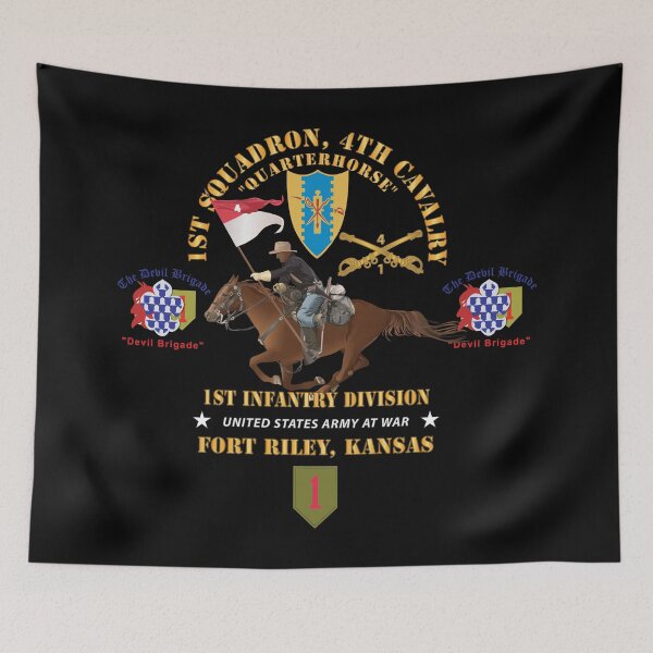 Item preview, Army - 1st Squadron, 4th Cavalry - 1st Inf Div - Devil Bde - Ft Riley, KS w Rider - V1 X 300 designed and sold by Military Insignia Products.
