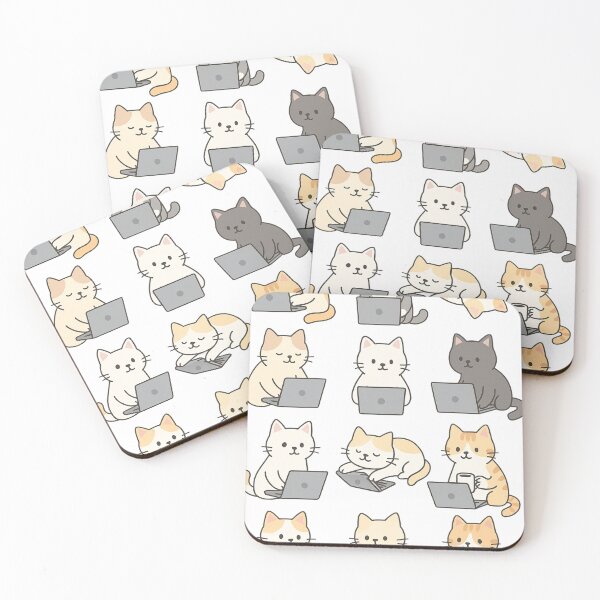 Item preview, Cute Working From Home Cats on Laptops designed and sold by BumbleVee ☀️.