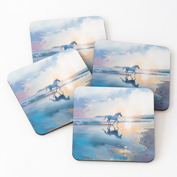 Item preview, A graceful Arabian horse running along the shoreline at dawn Horses in Motion designed and sold by CDC40.
