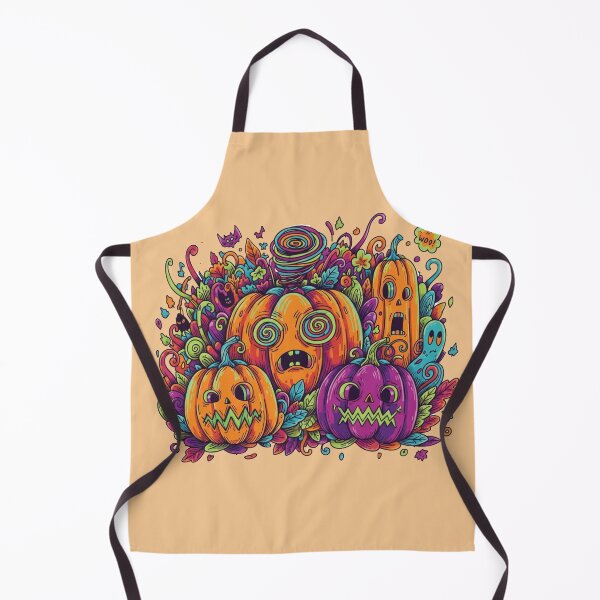 Item preview, Great Pumpkin Patch Panic Doodle Funny Abstract Halloween Chaos Spooky Cute Autumn Sticker designed and sold by Existential Doodles.