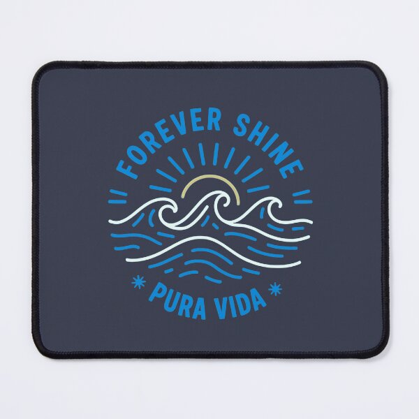Item preview, FOREVER SHINE - PURA VIDA - Line Art Sketch - tri-color blue yellow aqua designed and sold by Big Bang Canvas.