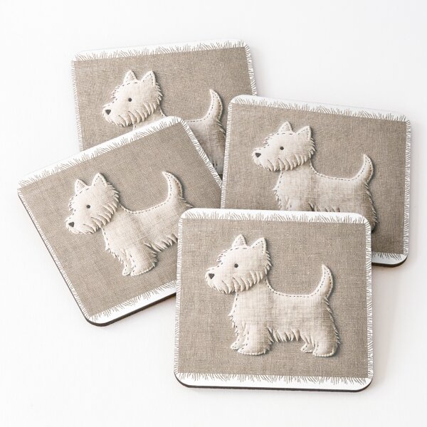 Item preview, Westie cosido en lino designed and sold by WarmAndWestie.