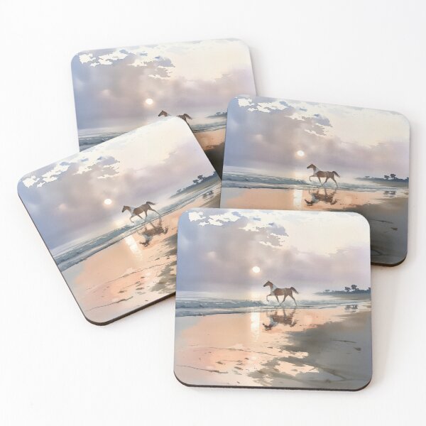 Item preview, A graceful Arabian horse running along the shoreline at dawn Horses in Motion designed and sold by CDC40.