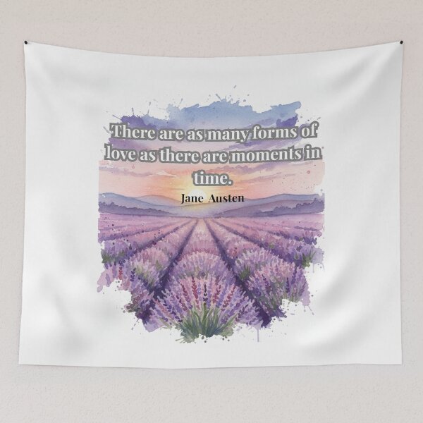 Item preview, Jane Austen Quote – “There Are as Many Forms of Love” | Lavender Field Watercolor Art designed and sold by Boski22.