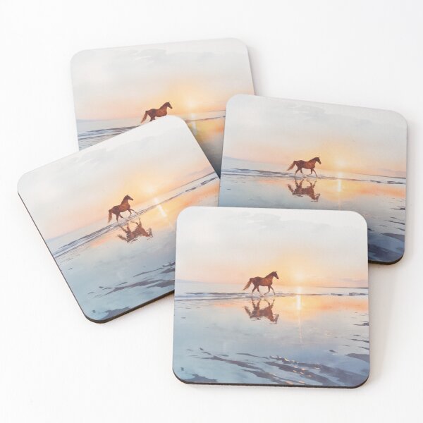 Item preview, A graceful Arabian horse running along the shoreline at dawn Horses in Motion designed and sold by CDC40.