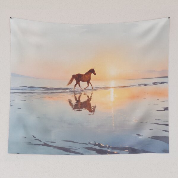 Item preview, A graceful Arabian horse running along the shoreline at dawn Horses in Motion designed and sold by CDC40.