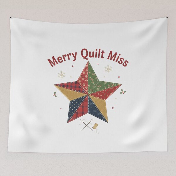Item preview, Merry Quilt Miss T-Shirt | Patchwork Christmas Star Quilter Gift | Cozy Holiday Crafting Crew Apparel designed and sold by Wear Sculpt.