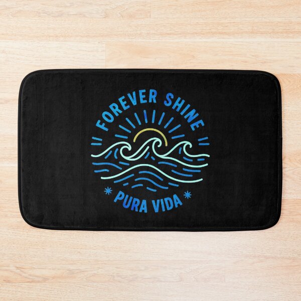 Item preview, FOREVER SHINE - PURA VIDA  - Line Art Sketch - tri-color emerald aqua gold color burst on black designed and sold by Big Bang Canvas.