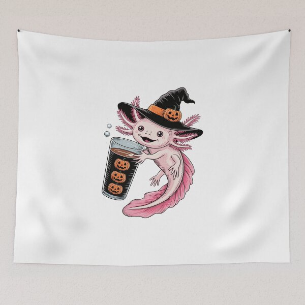 Item preview, Whimsical Axolotl Celebrates Halloween designed and sold by jkrphoto.