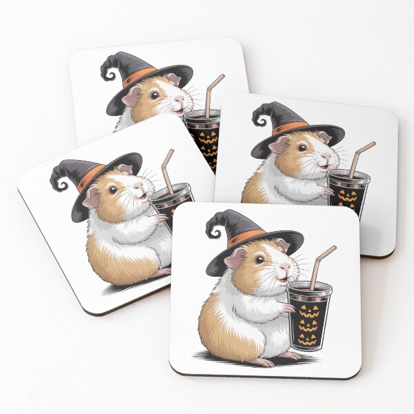 Item preview, Witchy Guinea Pig Sips a Halloween Drink designed and sold by jkrphoto.