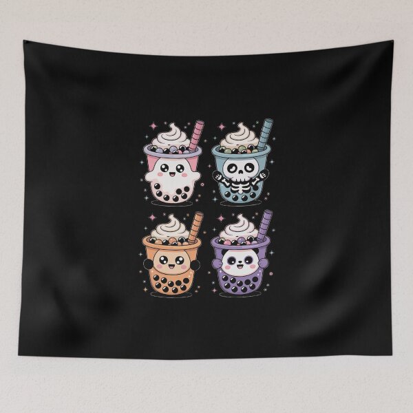 Item preview, Kawaii Halloween Bubble Tea Characters designed and sold by jkrphoto.