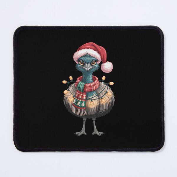 Item preview, Christmas Emu with Red Scarf and Santa Claus Hat designed and sold by SOUFIANE1991.