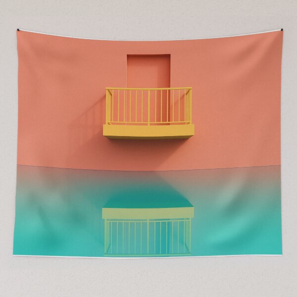 Item preview, Yellow Balcony Reflected in Water designed and sold by SassyArtistry.