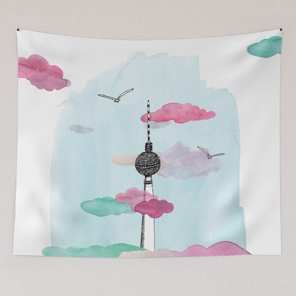 Item preview, Berlin TV Tower - Yves Kervoelen - Soft watercolored view designed and sold by ykillustrations.