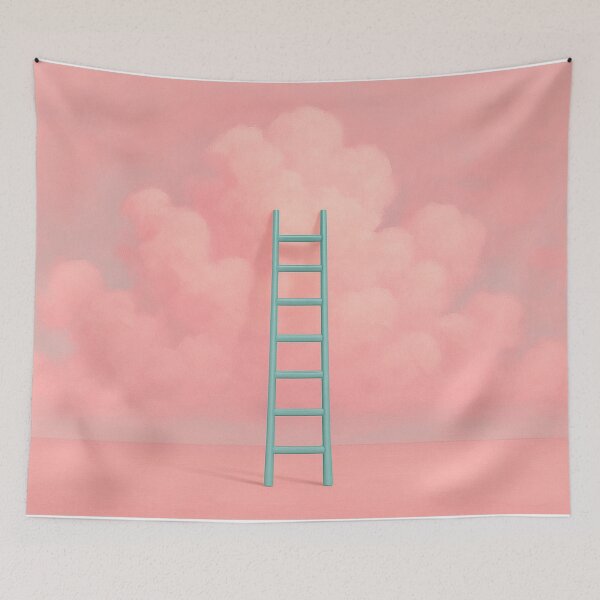 Item preview, Turquoise Ladder Leading into Pink Clouds designed and sold by SassyArtistry.