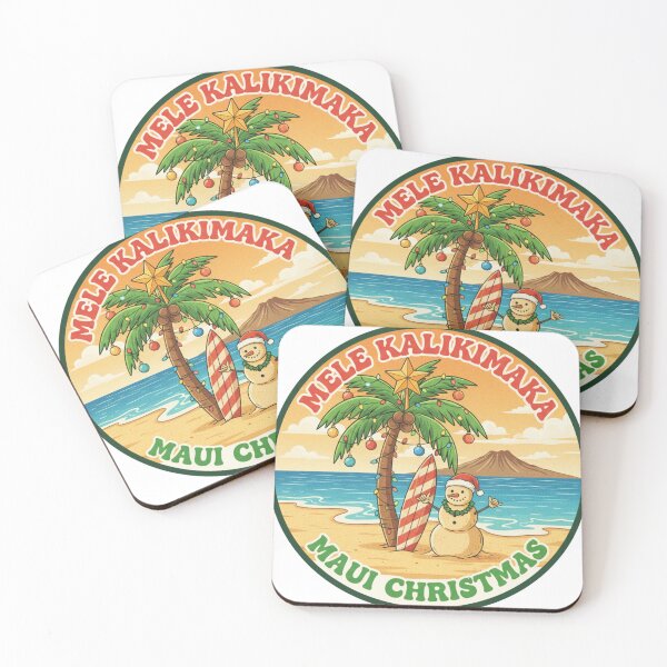 Item preview, Mele Kalikimaka Maui Christmas Retro Travel Poster | Tropical Hawaiian Holiday Surfer Santa Art designed and sold by Wear Sculpt.