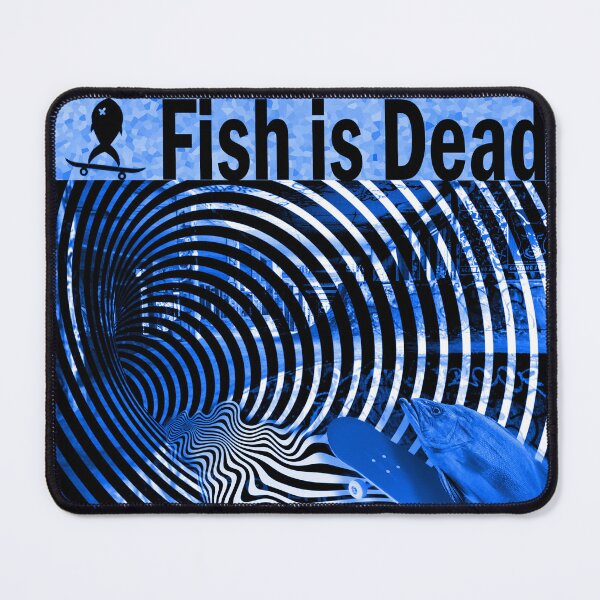 Item preview, Fish Skateboarding on illusions Blue designed and sold by UnearthlyBrain.