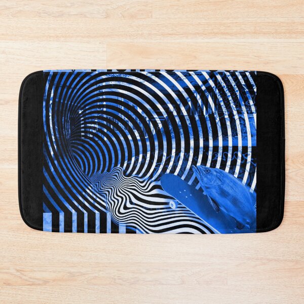 Item preview, Fish Skateboarding on illusions Blue designed and sold by UnearthlyBrain.