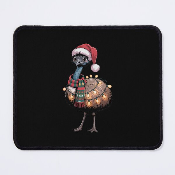 Item preview, Christmas Emu with Red Scarf and Santa Claus Hat designed and sold by SOUFIANE1991.