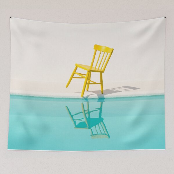 Item preview, Yellow Chair Reflected in Poolside Water designed and sold by SassyArtistry.