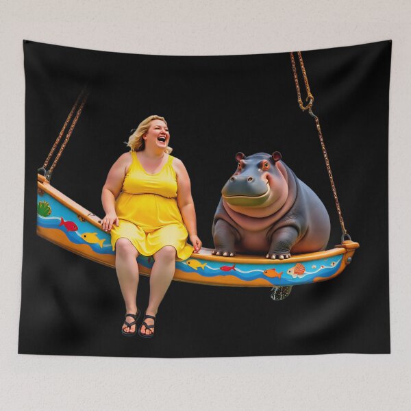 Item preview, Hippo Hilarity Swing Ride Tee & More designed and sold by AwesomeDigiShop.