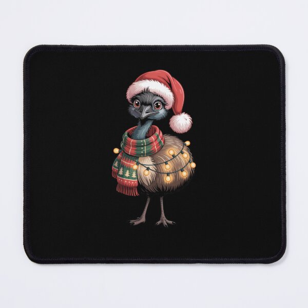 Item preview, Christmas Emu with Red Scarf and Santa Claus Hat designed and sold by SOUFIANE1991.