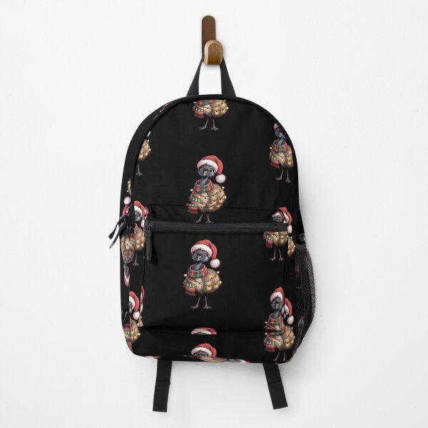 Item preview, Christmas Emu with Red Scarf and Santa Claus Hat designed and sold by SOUFIANE1991.