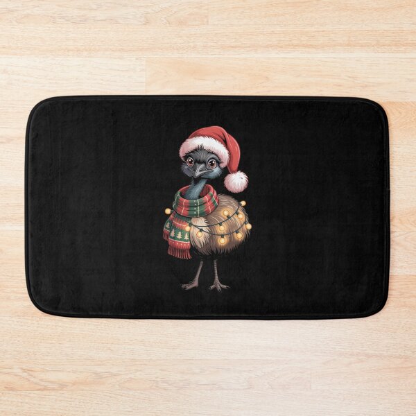 Item preview, Christmas Emu with Red Scarf and Santa Claus Hat designed and sold by SOUFIANE1991.