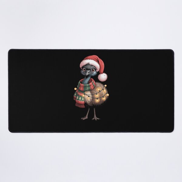 Item preview, Christmas Emu with Red Scarf and Santa Claus Hat designed and sold by SOUFIANE1991.