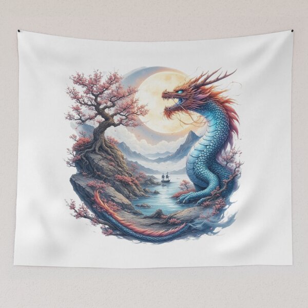 Item preview, Japanese landscape: river, mountain and sacred tree designed and sold by CHRIST5000.