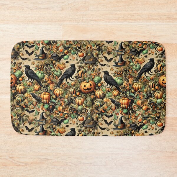 Item preview, Gothic Raven Halloween Pumpkins, Bats and Witch Hats designed and sold by NancyzKreations.