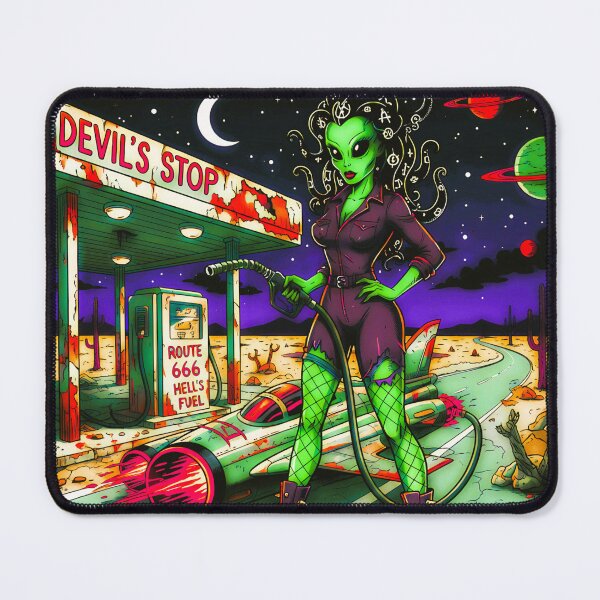 Item preview, Route 666 Pin-Up Alien designed and sold by CoffinsArt.