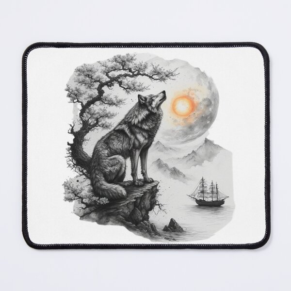 Item preview, Japanese landscape: river, mountain and sacred tree designed and sold by CHRIST5000.