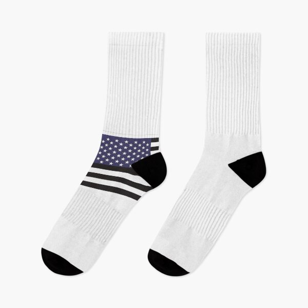 Item preview, Thin Blue Line USA Flag – Black and White American Flag designed and sold by Paper Drip.