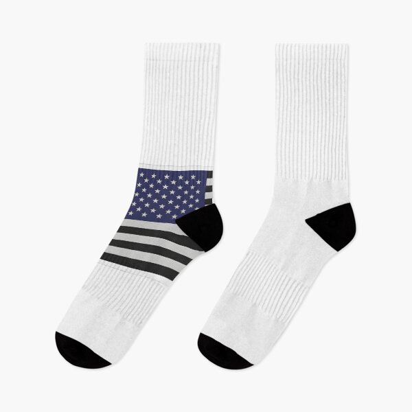 Item preview, Thin Blue Line USA Flag – Black and White American Flag designed and sold by Paper Drip.