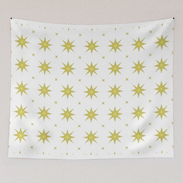 Item preview, Gold Starburst Shapes on White Background designed and sold by Poetic Patterns Studio.