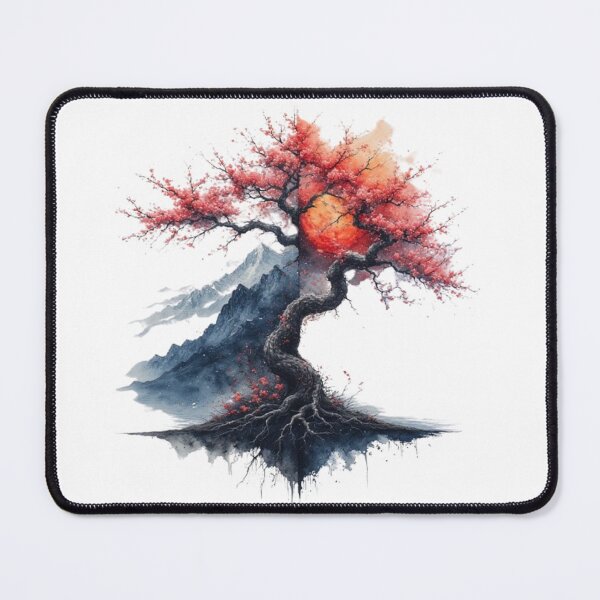Item preview, Japanese landscape: river, mountain and sacred tree designed and sold by CHRIST5000.