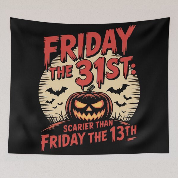 Item preview, Friday the 31st: Funny Halloween Horror Sarcasm T-Shirt | Scary Movie Meme designed and sold by ZENTIO.