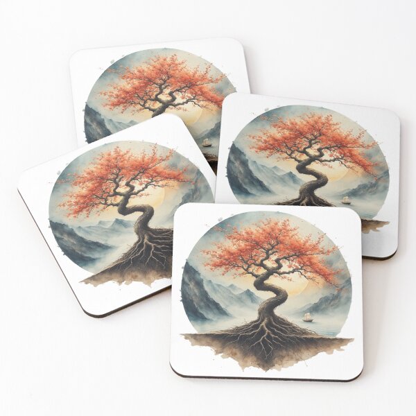 Item preview, Japanese landscape: river, mountain and sacred tree designed and sold by CHRIST5000.