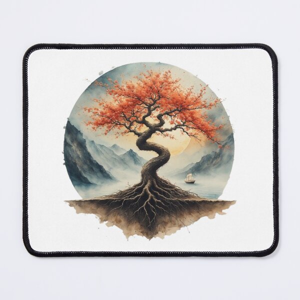 Item preview, Japanese landscape: river, mountain and sacred tree designed and sold by CHRIST5000.