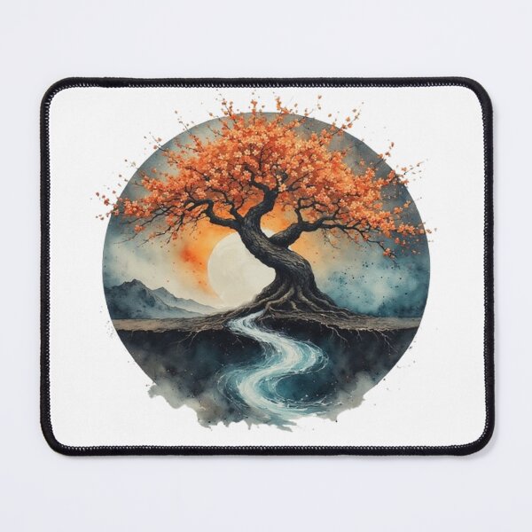 Item preview, Japanese landscape: river, mountain and sacred tree designed and sold by CHRIST5000.