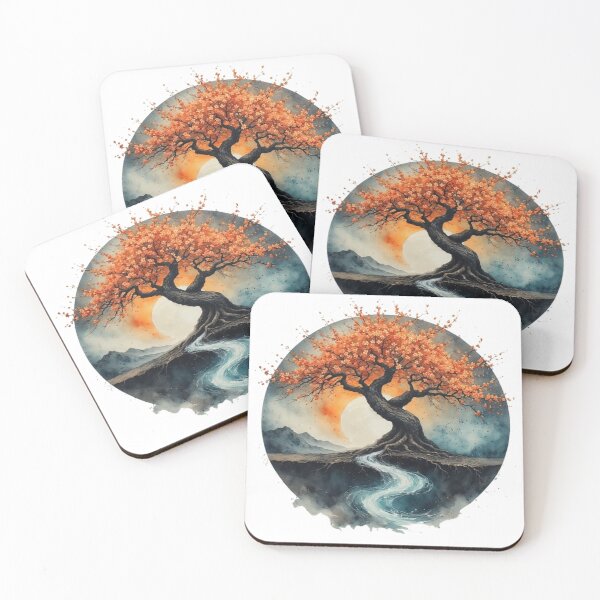 Item preview, Japanese landscape: river, mountain and sacred tree designed and sold by CHRIST5000.
